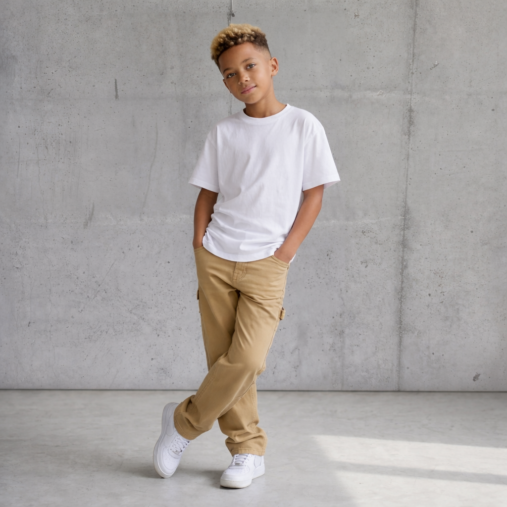 PANTALONE CARPENTER NERO E BEIGE BAMBINO  - JACK & JONES ART.12268958