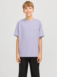 T-SHIRT JACK & JONES BAMBINO LILLA E WHITE ART 12237435