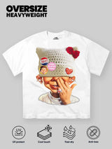 T-SHIRT NOISSEY WHITE OVERSIZE ART BAD BOY  UNCINETTO