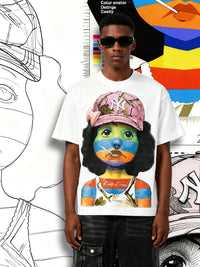 T-SHIRT NOISSEY WHITE OVERSIZE ART BIMBA A RIGHE