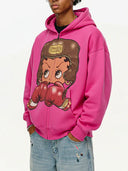 FELPA CON CAPPUCCIO ZIP STAMPA  BETTY BOOP - NOISSEY