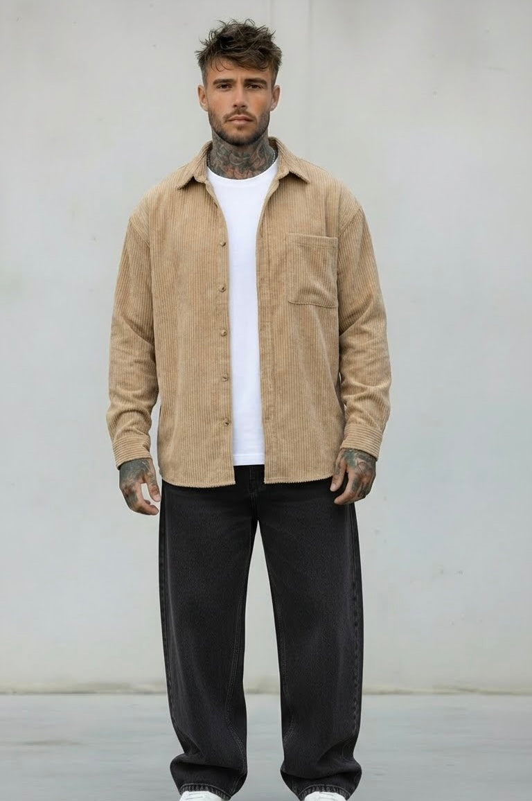 CAMICIA VELLUTO A COSTINE - NEW JOB BRAND - ART. CAM STONDO - COL. MARRONE