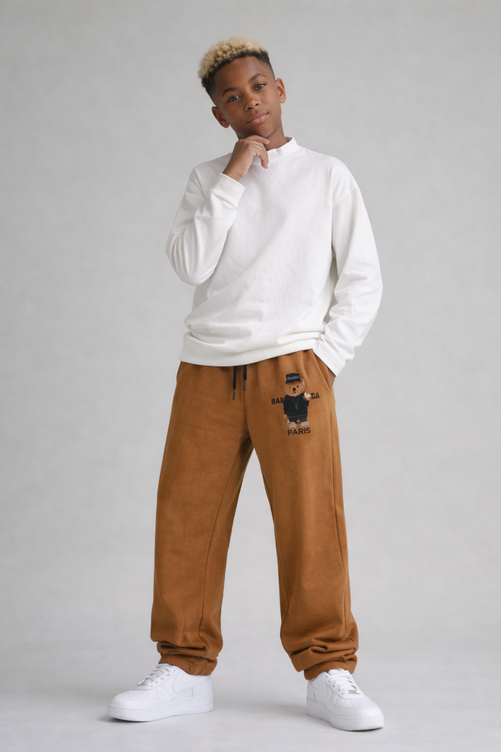 PANTALONE DI TUTA BAMBINO OVER  PIU' COLORI - STAMPA ORSO  - HAMEN - ART. ORSO
