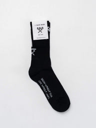 CALZE BERNA ITALIA SPUGNA UNISEX BLACK&WHITE LOGO E LINEA A CONTRASTO SUL RETRO