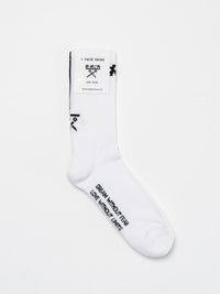 CALZE BERNA ITALIA SPUGNA UNISEX BLACK&WHITE LOGO E LINEA A CONTRASTO SUL RETRO