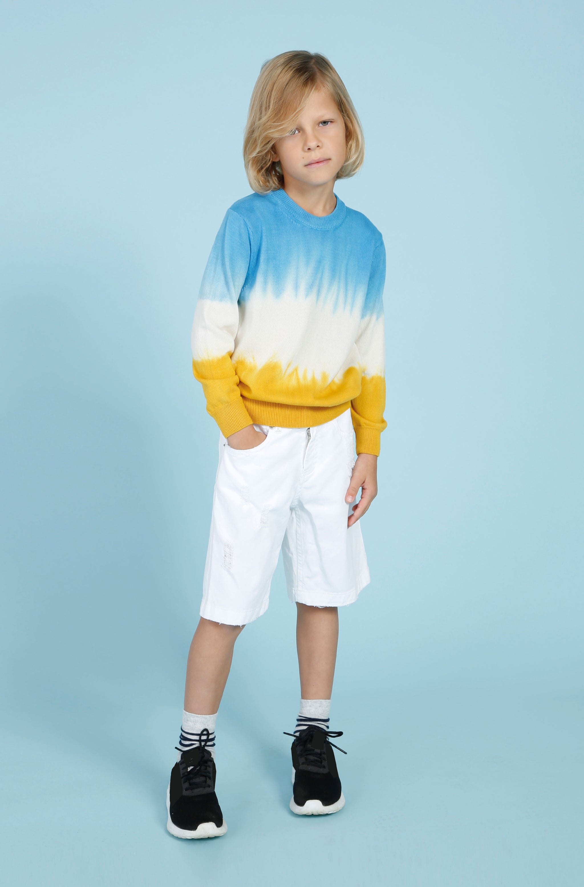MAGLIONCINO BERNA KIDS GIROCOLLO SFUMATURE TRE COLORI ART K 23081 30