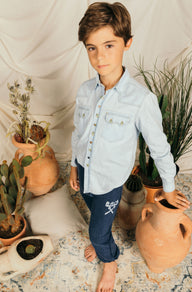 CAMICIA BERNA KIDS DENIM CHIARO ART K 240216 30