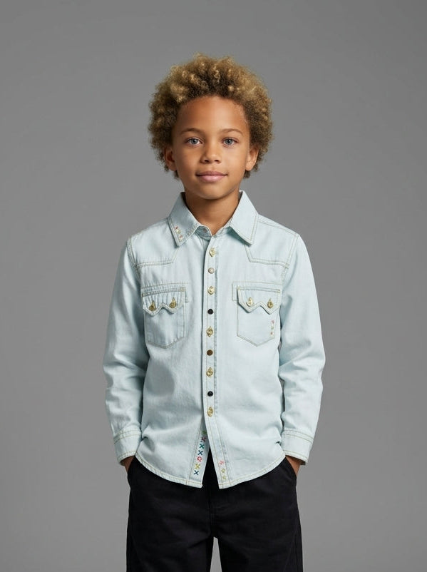 CAMICIA BERNA KIDS DENIM ART K 240216 30