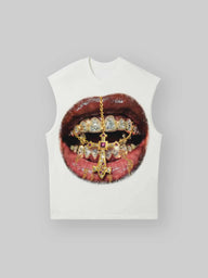 T-SHIRT CANOTTA NOISSEY WHITE ART BOCCA CROCE
