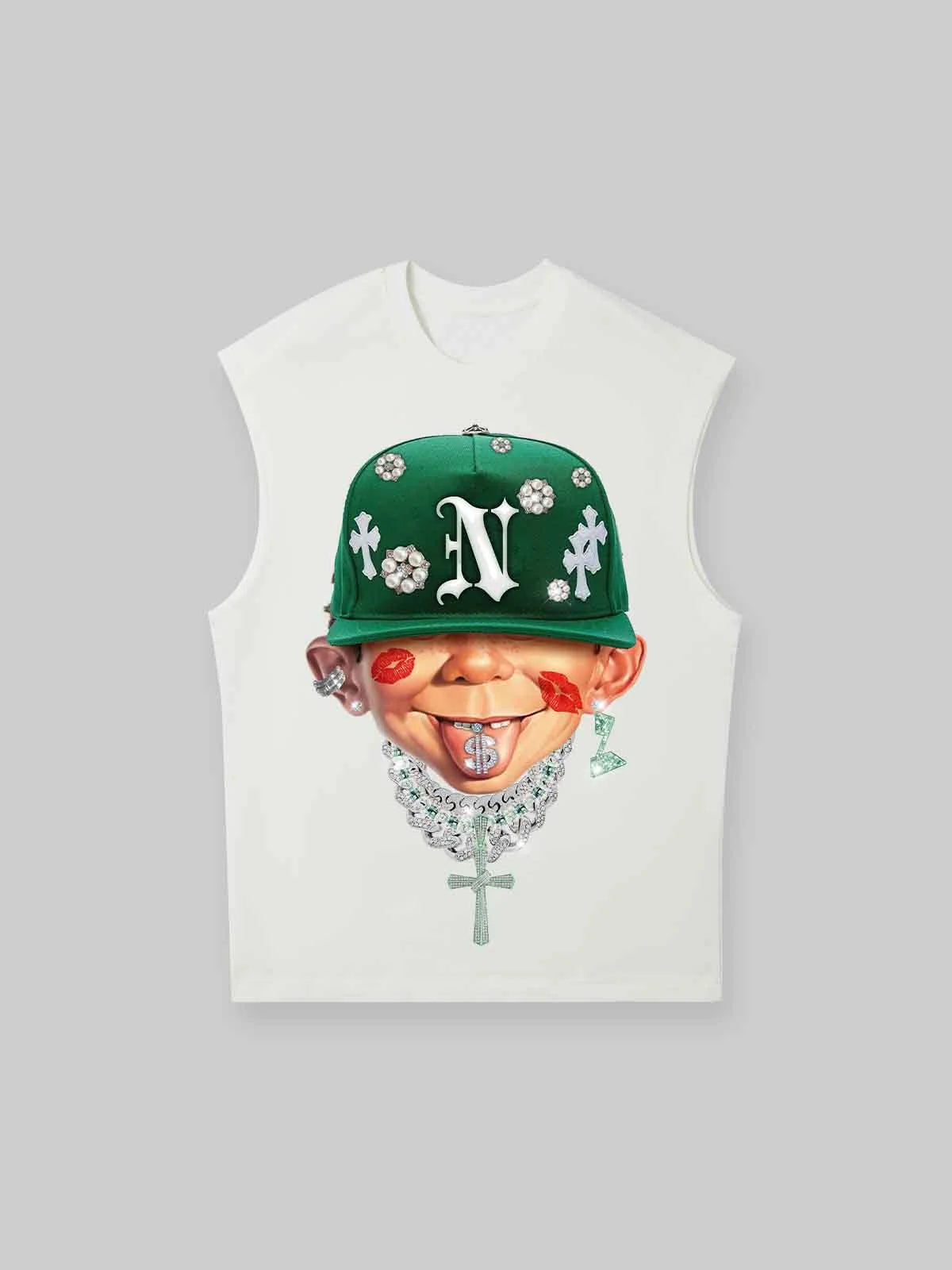 T-SHIRT CANOTTA NOISSEY WHITE ART BAD BOY