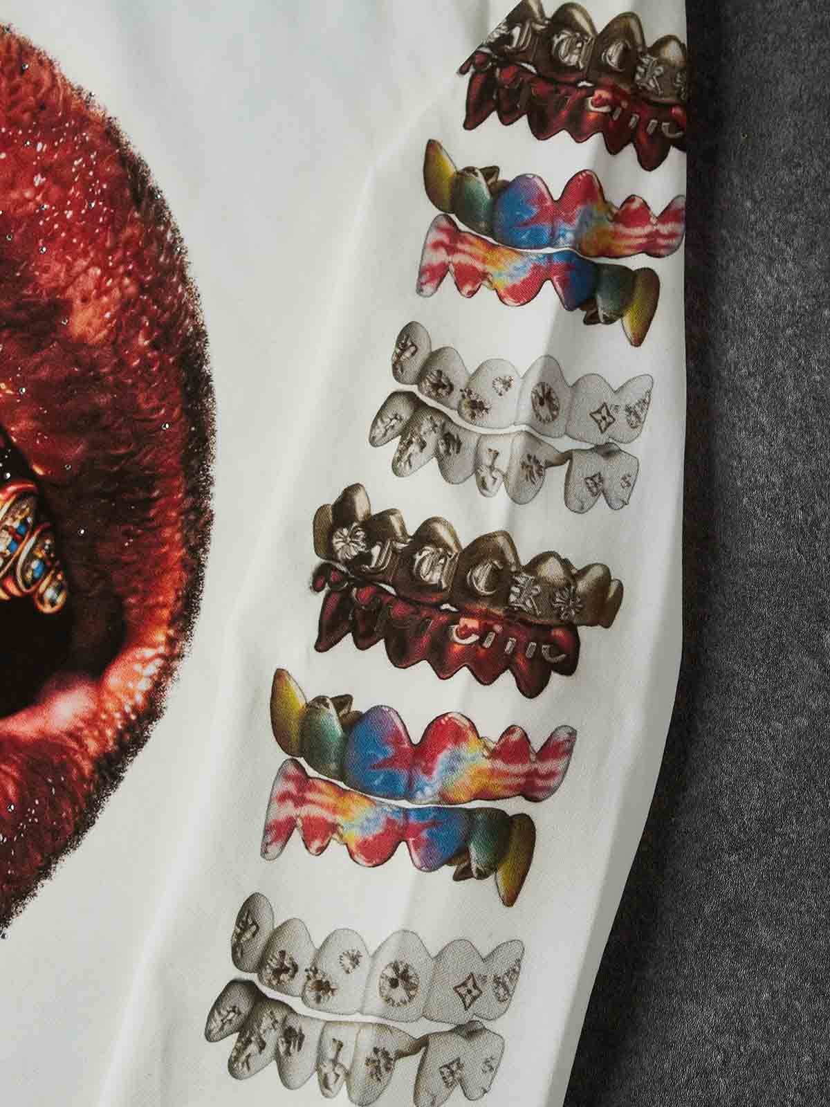 FELPA NOISSEY GIROCOLLO CON STAMPA BOCCA E DIAMANTI