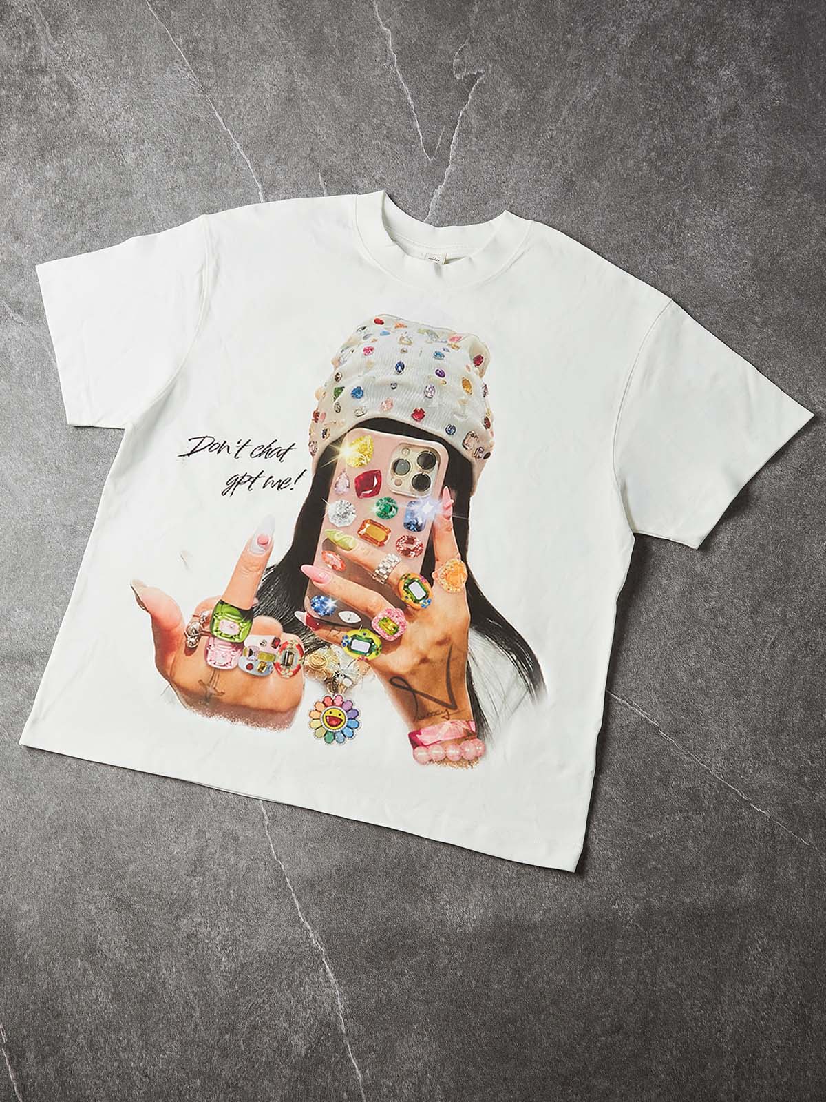 T-SHIRT NOISSEY OVERSIZE BIANCA ART DON'T CHAT GPT ME!