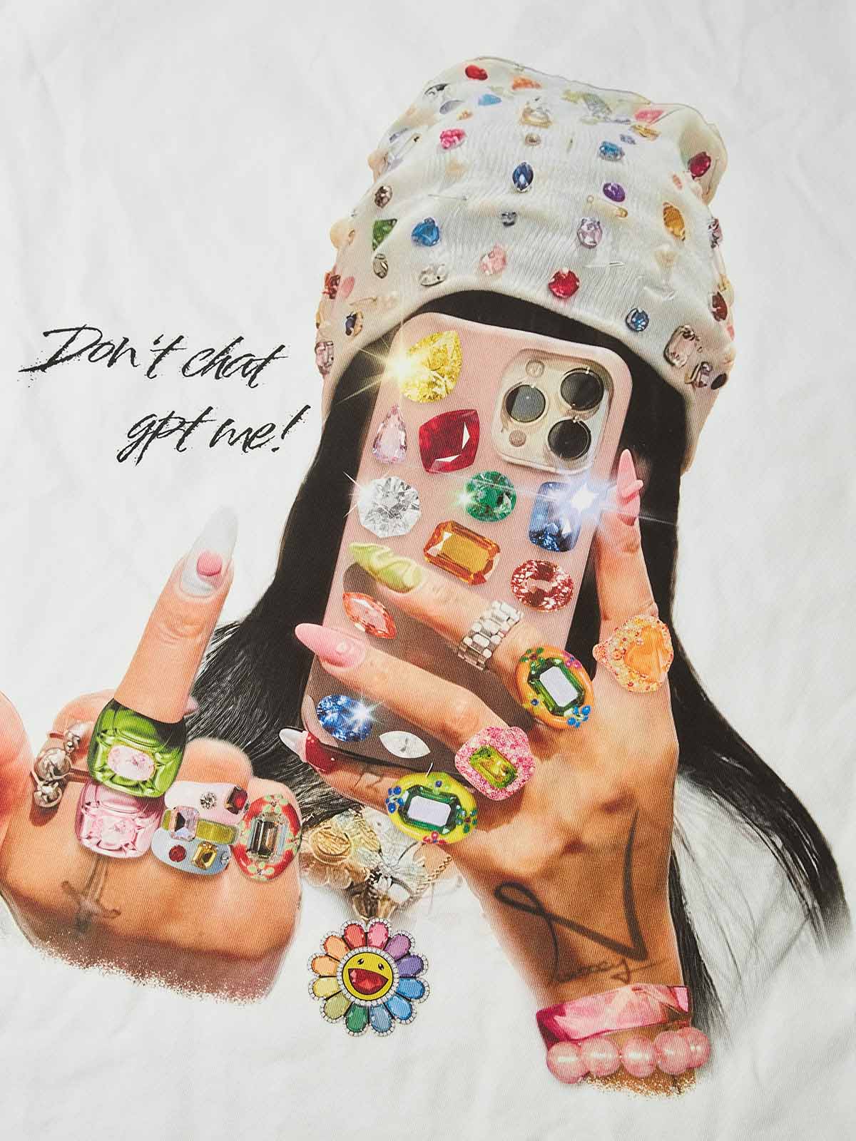 T-SHIRT NOISSEY OVERSIZE BIANCA ART DON'T CHAT GPT ME!