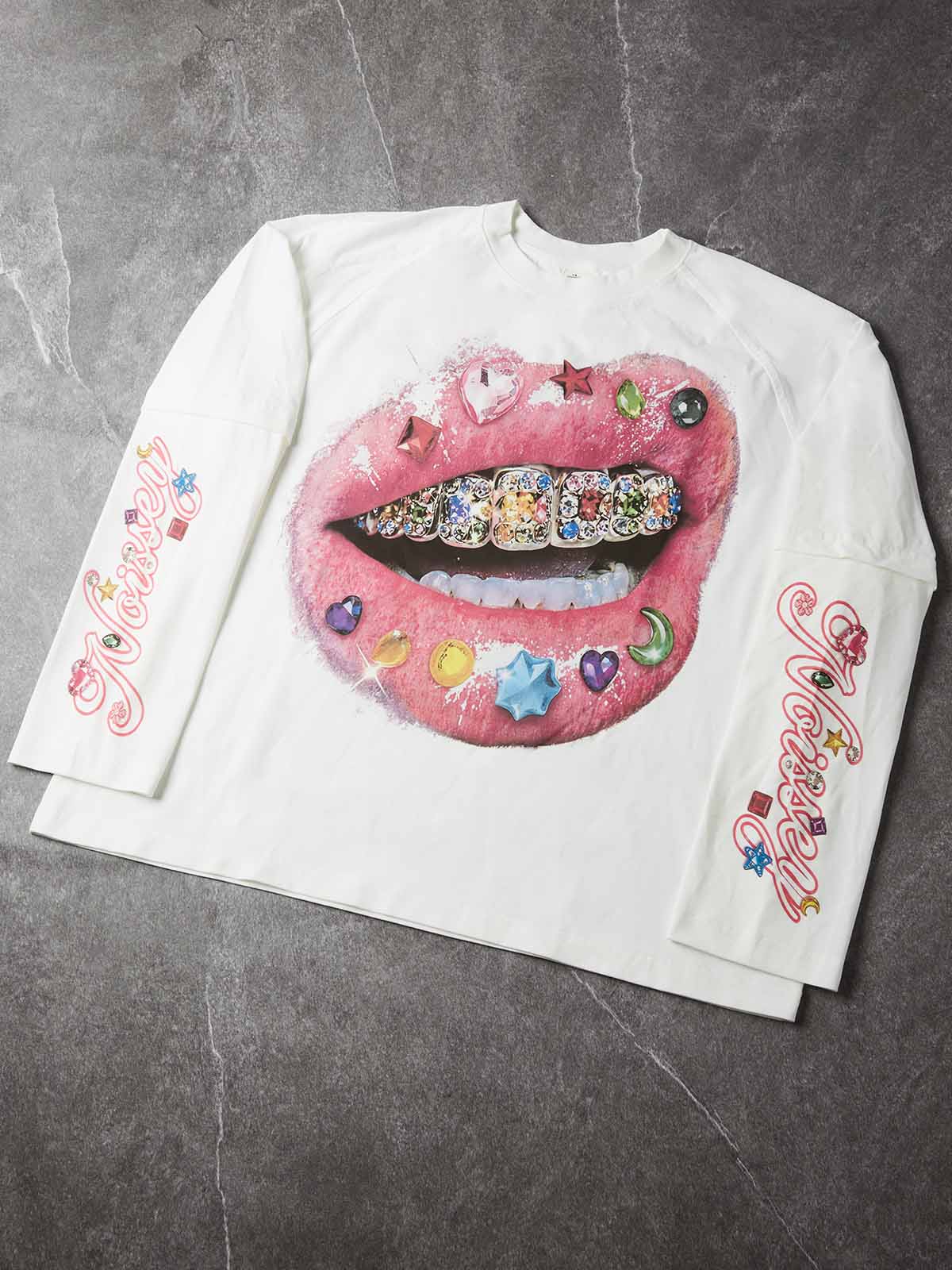 T-SHIRT NOISSEY LONG SLEEVE BOCCA PINK STRASS