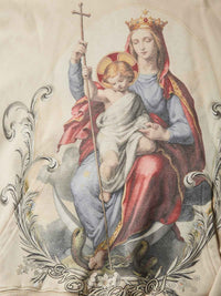 FELPA NOISSEY CON CAPPUCCIO BEIGE BOXY OVERSIZE STAMPA VIRGIN & CHILD