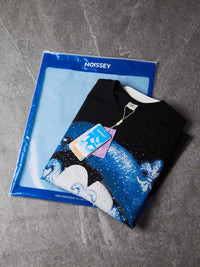 T-SHIRT LONG SLEEVE BLACK ART BLUE BOCCA