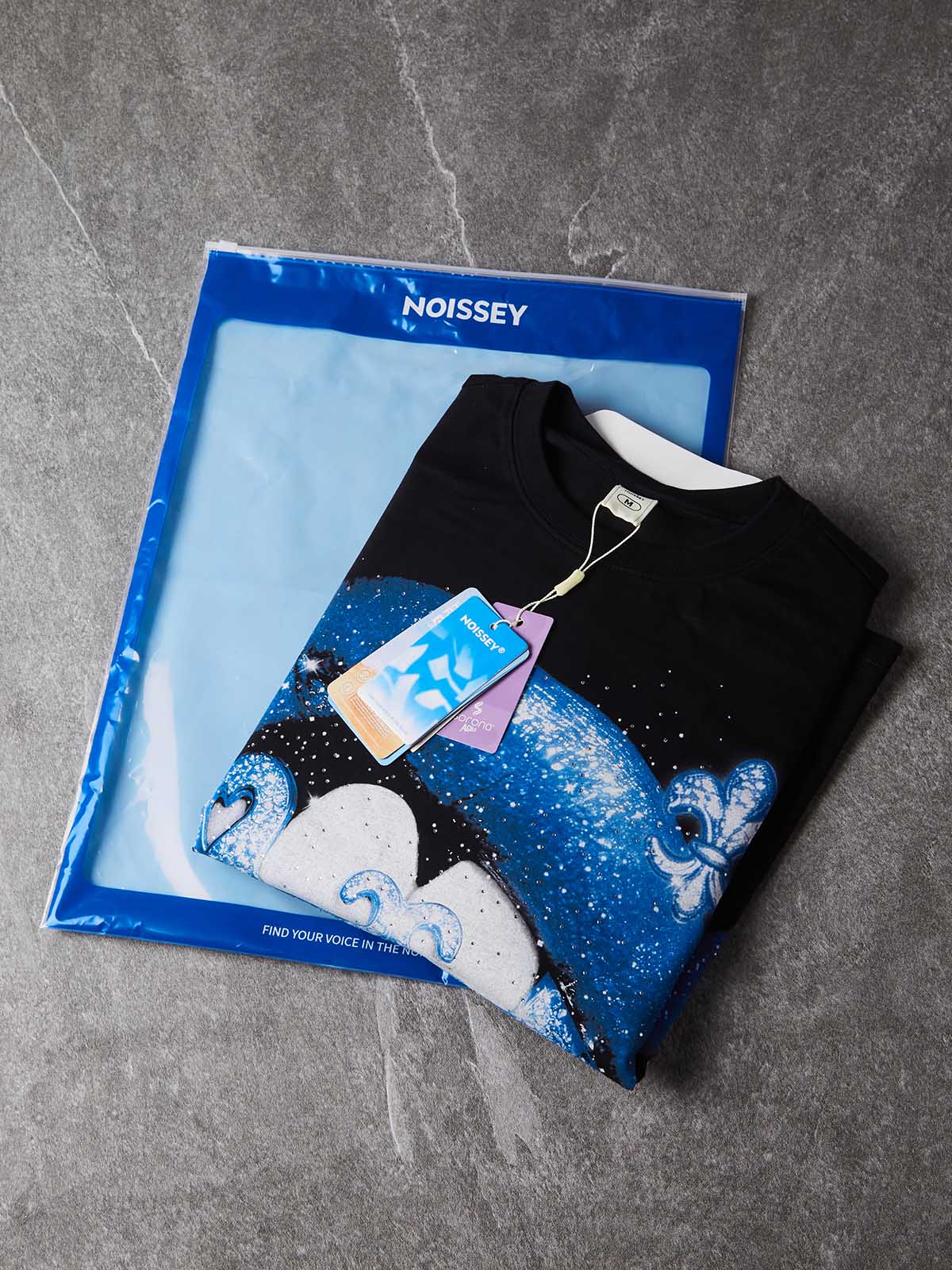 T-SHIRT LONG SLEEVE BLACK ART BLUE BOCCA