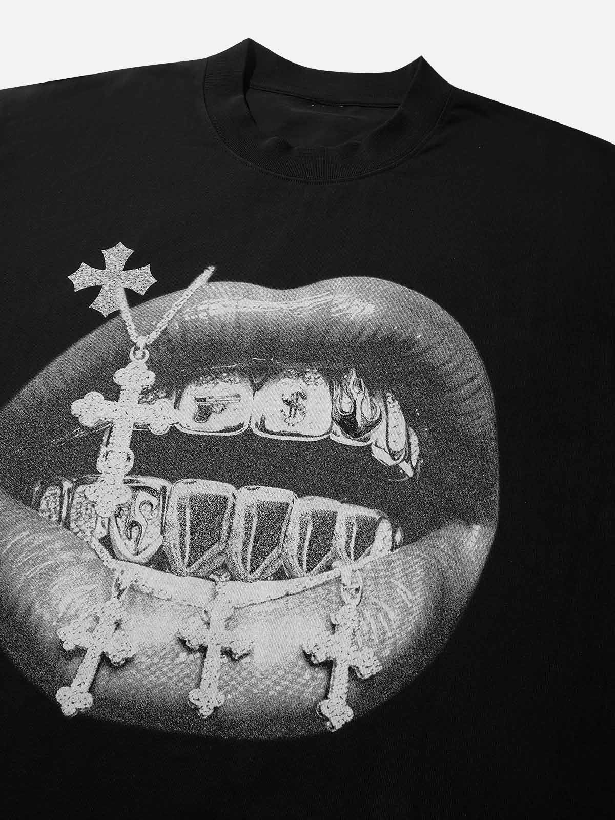 T-SHIRT NOISSEY  BLACK OVERSIZE ART BOCCA CROCE