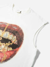 T-SHIRT CANOTTA NOISSEY WHITE ART BOCCA CROCE