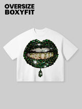 T-SHIRT NOISSEY BOXY FIT OVERSIZE WHITE ART BOCCA GREEN