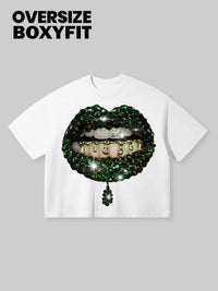 T-SHIRT NOISSEY BOXY FIT OVERSIZE WHITE ART BOCCA GREEN