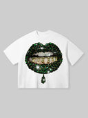 T-SHIRT NOISSEY BOXY FIT OVERSIZE WHITE ART BOCCA GREEN