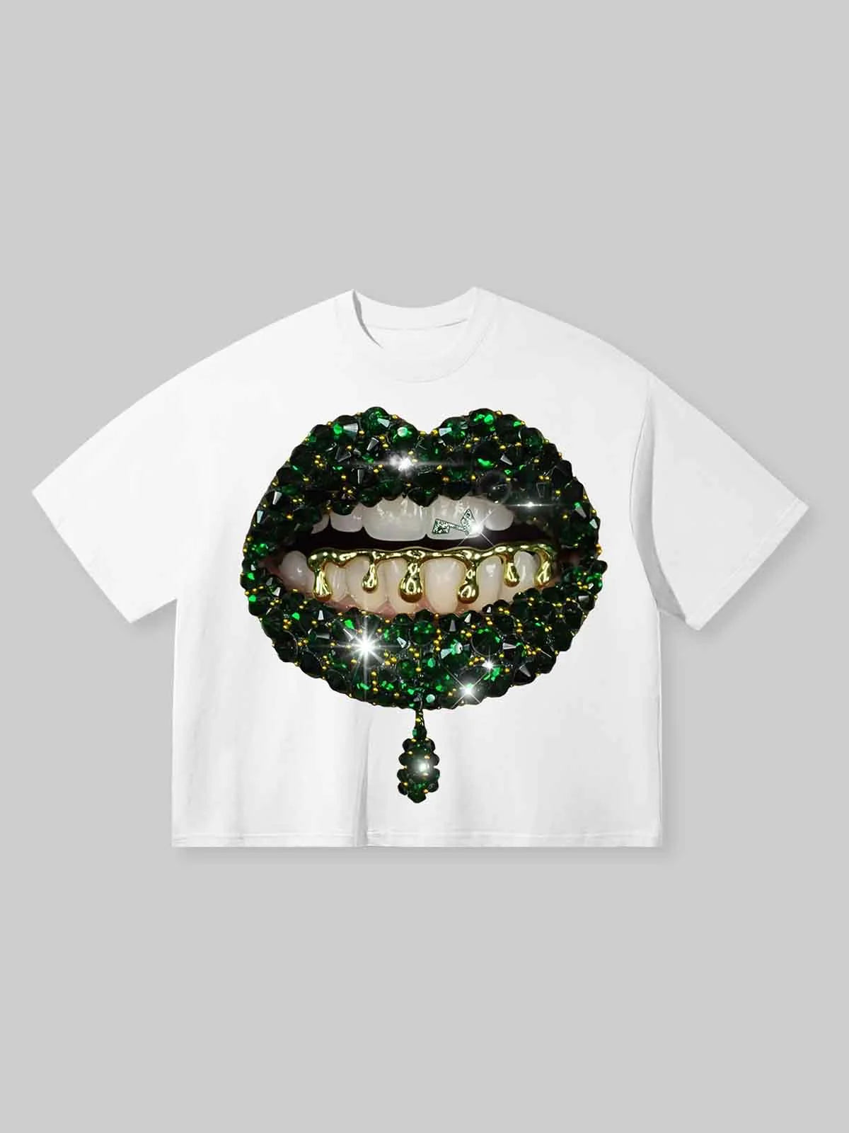 T-SHIRT NOISSEY BOXY FIT OVERSIZE WHITE ART BOCCA GREEN