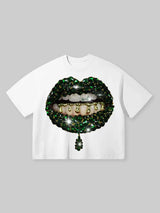 T-SHIRT NOISSEY BOXY FIT OVERSIZE WHITE ART BOCCA GREEN