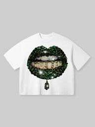 T-SHIRT NOISSEY BOXY FIT OVERSIZE WHITE ART BOCCA GREEN