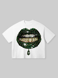 T-SHIRT NOISSEY BOXY FIT OVERSIZE WHITE ART BOCCA GREEN