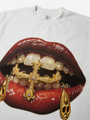 T-SHIRT CANOTTA NOISSEY WHITE ART BOCCA LIP  DIAMOND