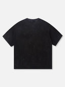 T-SHIRT  OVERSIZE  NERO LAVATA  CON STAPA PASSAMONTAGNA ROSA -  NOISSEY
