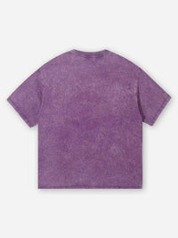 T-SHIRT CON STAMPA BOCCA E CROCI  GRILLS PURPLE WASHED PRINT  - NOISSEY