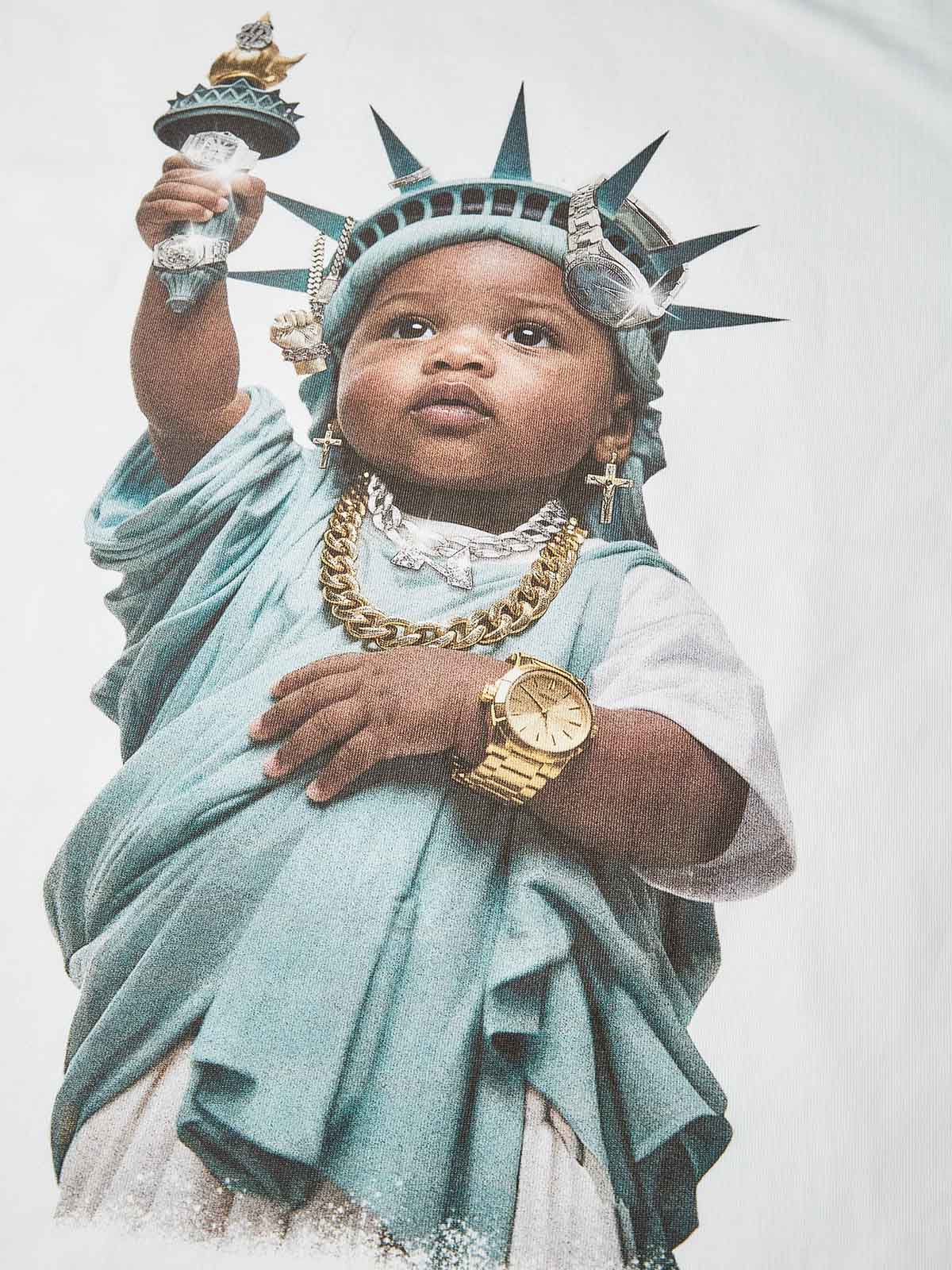 T-SHIRT NOISSEY WHITE OVERSIZE ART STATUE OF LIBERTY KID