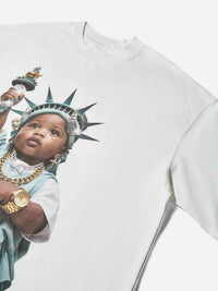 T-SHIRT NOISSEY WHITE OVERSIZE ART STATUE OF LIBERTY KID
