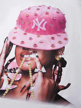 T-SHIRT  STAMPA PINK DIAMOND HAT GIRL   -  NOISSEY