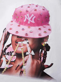 T-SHIRT  STAMPA PINK DIAMOND HAT GIRL   -  NOISSEY
