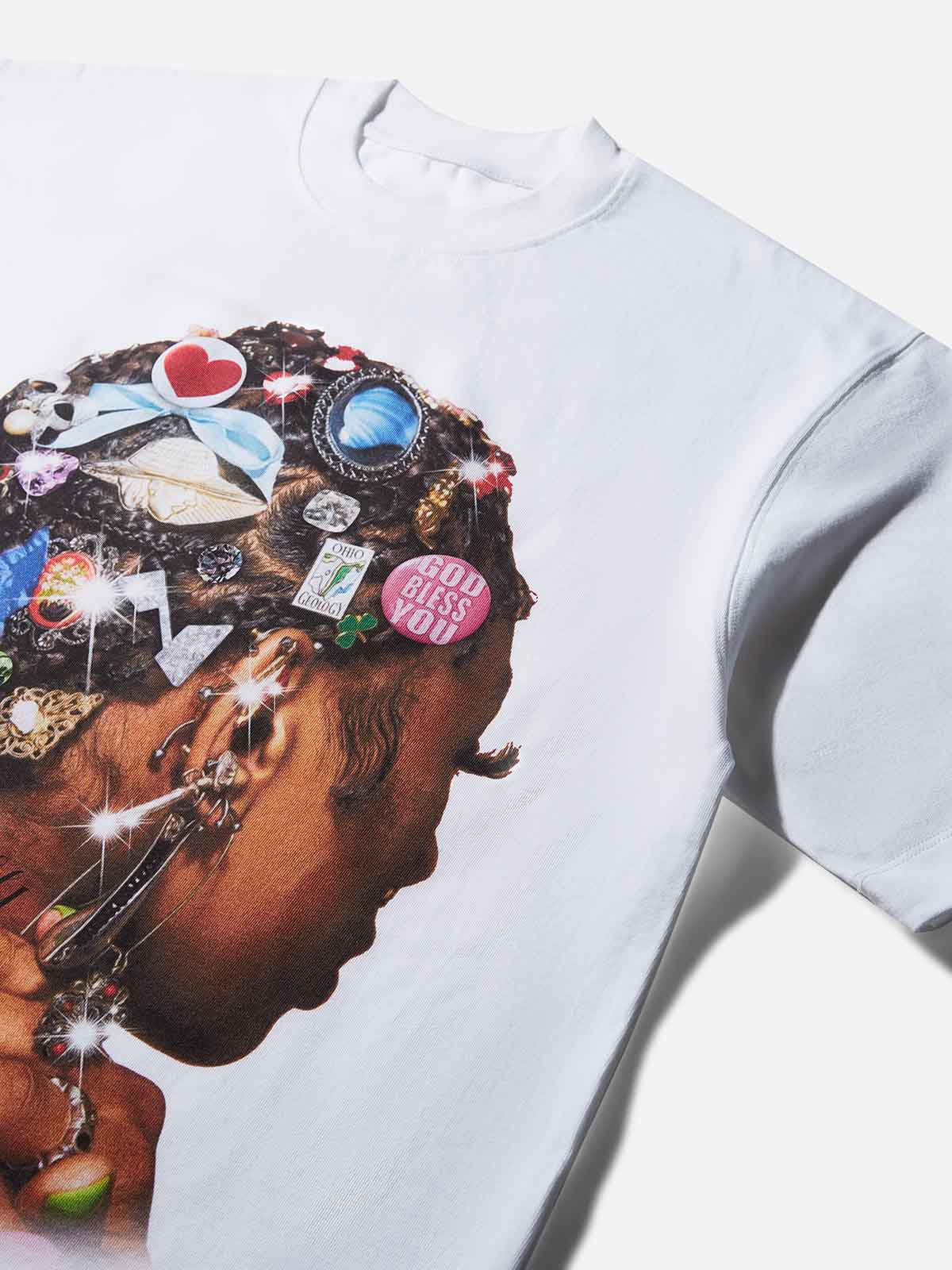 T-SHIRT NOISSEY OVERSIZE  WHITE  ART COLORFUL DIAMOND