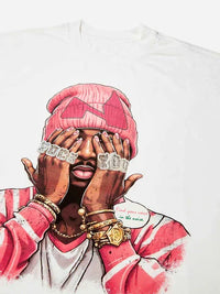 T-SHIRT BOXY  OVERSIZE  STAMPA PINK BEANIE  - NOISSEY