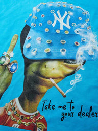 T-SHIRT  BLUE OVERSIZE  TAKE ME TO YUOUR DEALER   -  NOISSEY