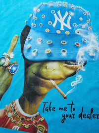 T-SHIRT  BLUE OVERSIZE  TAKE ME TO YUOUR DEALER   -  NOISSEY