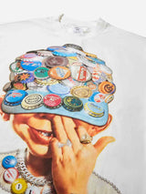 T-SHIRT NOISSEY BAD BOY  BOXY OVERSIZED BIANCA ART CAP AZZURRO  SPILLE