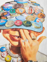 T-SHIRT NOISSEY BAD BOY  BOXY OVERSIZED BIANCA ART CAP AZZURRO  SPILLE