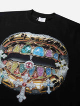 T-SHIRT NOISSEY  BLACK BOXYFIT OVERSIZE ART BOCCA DIAMOND