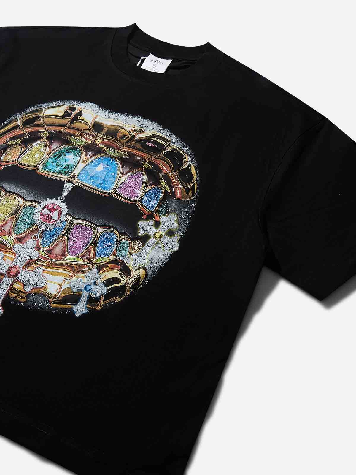 T-SHIRT NOISSEY  BLACK BOXYFIT OVERSIZE ART BOCCA DIAMOND
