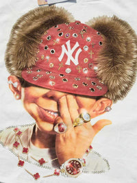 T-SHIRT BOXY  OVERSIZE  STAMPA BAD BOY & RED DIAMOND BEANIE  - NOISSEY