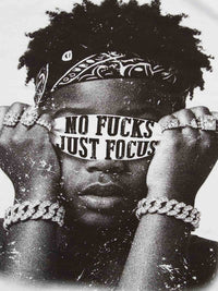 T-SHIRT NOISSEY BOXYFIT OVERSIZE BIANCA ART NO FUCKS JUST FOCUS