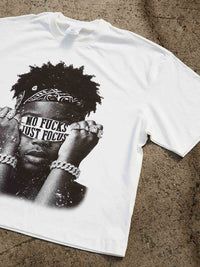T-SHIRT NOISSEY BOXYFIT OVERSIZE BIANCA ART NO FUCKS JUST FOCUS