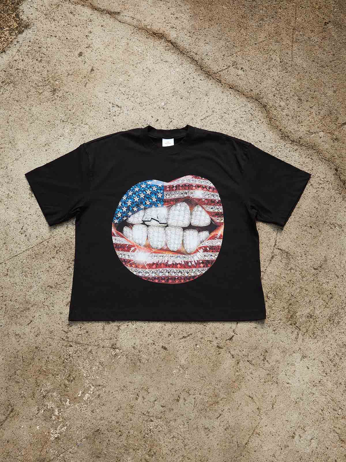 T-SHIRT NOISSEY  NERO  BOXYFIT OVERSIZE ART BOCCA NATIONAL