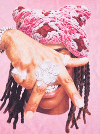 T-SHIRT PINK   STAMPA  ETERNAL VICTORY PINK CAT EAR   -  NOISSEY